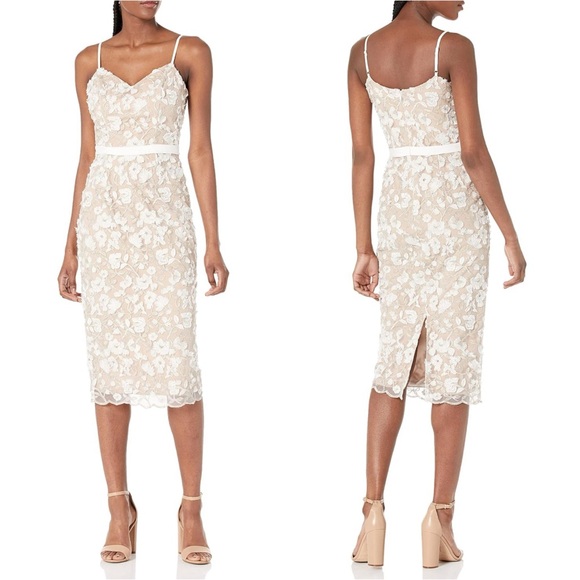 dress the population emma Emma Dress XL / WHITE/GOLD